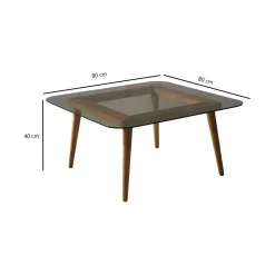 Tavolino da Salotto Marrone Bronzo Effetto Fume Forma Rettangolare 80x80x40h cm, Sfumatura Colore Struttura Bronzo - Mezzagno