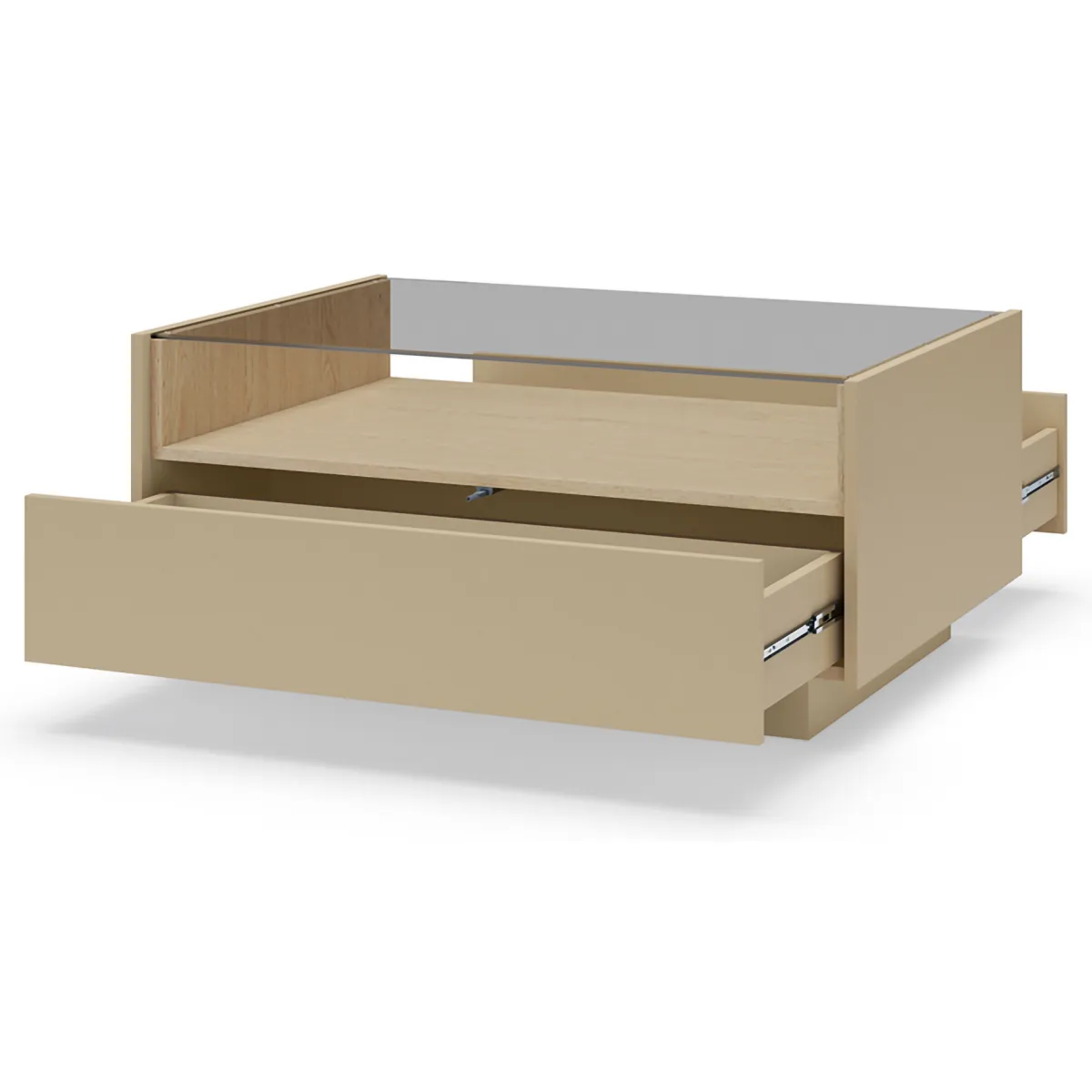 Tavolini Da Salotto > Dmora Tavolino da Salotto Marrone Chiaro Marrone Rovere un Cassetto un Vano 96x40x43h cm, Forma Rettangolare - Karisasa Marrone Rovere, Marrone Chiaro