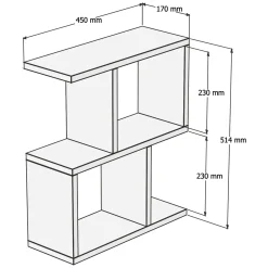 Tavolini Da Salotto > Dmora Tavolino da Salotto 2 Vani Forma Rettangolare 90x40x55h cm, Materiale Piano in Legno Nobilitato Marrone Noce