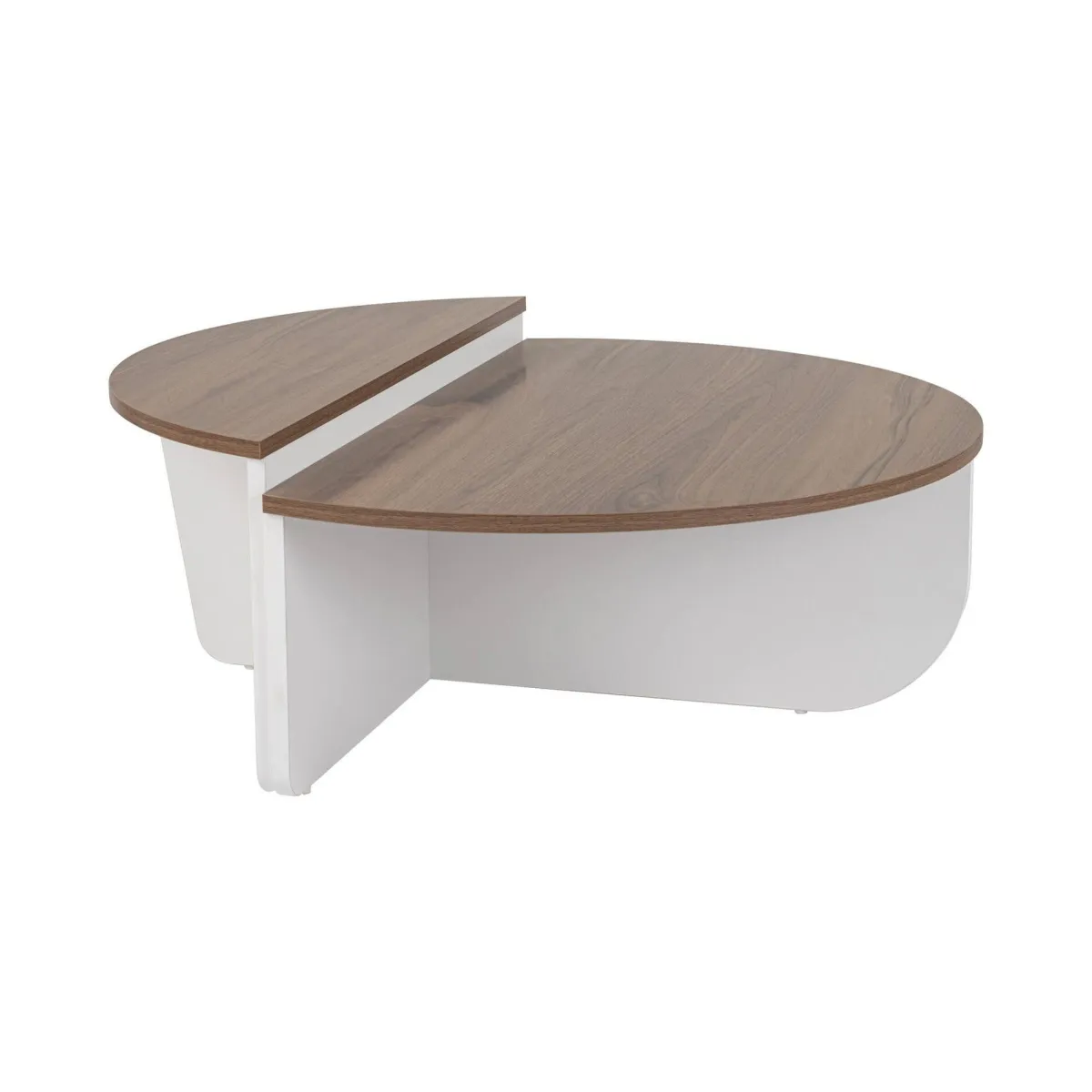 Tavolini Da Salotto > Dmora Tavolino da Salotto Marrone Noce Bianco Portariviste Forma Rettangolare 90x60x35h cm, Colore Ripiano Marrone - Mansue Bianco, Marrone Noce