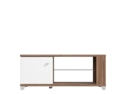 Tavolini Da Salotto > Dmora Tavolino da Salotto Marrone Noce Bianco Portariviste Forma Rettangolare 90x60x35h cm, Colore Ripiano Marrone - Mansue Bianco, Marrone Noce