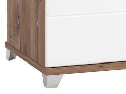 Tavolini Da Salotto > Dmora Tavolino da Salotto Marrone Noce Bianco Portariviste Forma Rettangolare 90x60x35h cm, Colore Ripiano Marrone - Mansue Bianco, Marrone Noce