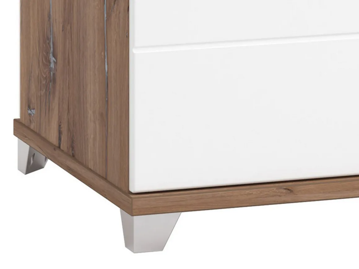 Tavolini Da Salotto > Dmora Tavolino da Salotto Marrone Noce Bianco Portariviste Forma Rettangolare 90x60x35h cm, Colore Ripiano Marrone - Mansue Bianco, Marrone Noce