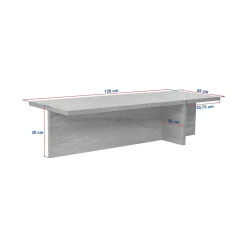 Tavolino da Salotto Marrone Noce Forma Rettangolare Materiale Piano in Legno Nobilitato 120x45x30h cm, Colore Ripiano Marrone - Marmorito