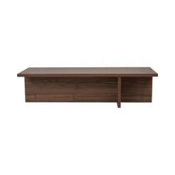 Tavolino da Salotto Marrone Noce Forma Rettangolare Materiale Piano in Legno Nobilitato 120x45x30h cm, Colore Ripiano Marrone - Marmorito
