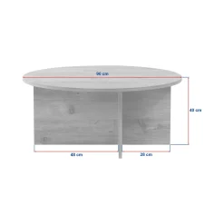 Tavolini Da Salotto > Dmora Tavolino da Salotto Forma Rotondo Materiale Piano in Vetro 75x75x35h cm, Colore Ripiano Trasparente - Cugnoli Marrone Noce