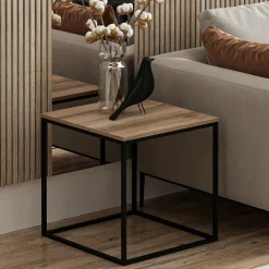 Tavolini Da Salotto > Dmora Tavolino da Salotto Marrone Noce Nero Forma Rettangolare Materiale Piano in Legno Nobilitato 120x60x42h cm, Sfumatura Colore Struttura Noce - Arcella Nero, Marrone Noce