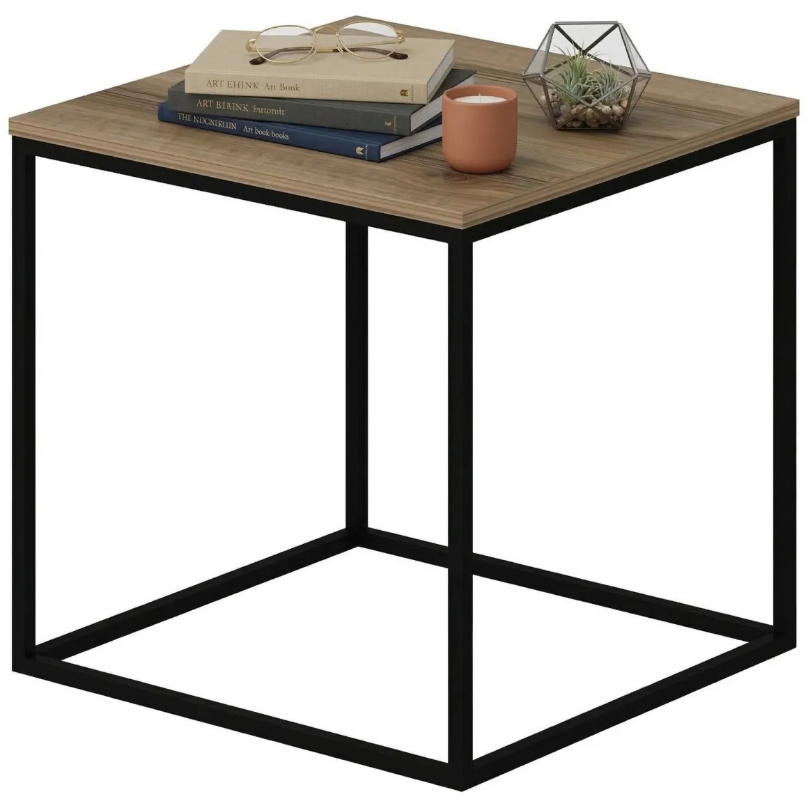 Tavolini Da Salotto > Dmora Tavolino da Salotto Marrone Noce Nero Forma Rettangolare Materiale Piano in Legno Nobilitato 120x60x42h cm, Sfumatura Colore Struttura Noce - Arcella Nero, Marrone Noce