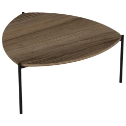 Tavolini Da Salotto > Dmora Tavolino da Salotto Marrone Noce Nero con Piedini 3 Vani 90x60x40h cm, Forma Rettangolare - Dogliani Nero, Marrone Noce