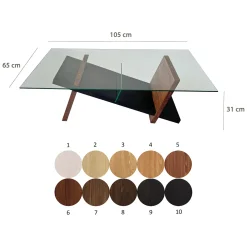 Tavolini Da Salotto > Dmora Tavolino da Salotto Piano in Vetro Temperato Forma Ovale 100x100x47h cm, Materiale Struttura in Vetro - Gargallo Marrone Noce