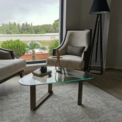 Tavolini Da Salotto|Salotto > Dmora Tavolino da Salotto Portariviste Forma Quadrata 90x90x40h cm, Sfumatura Colore Struttura Noce - Aldino Marrone Noce