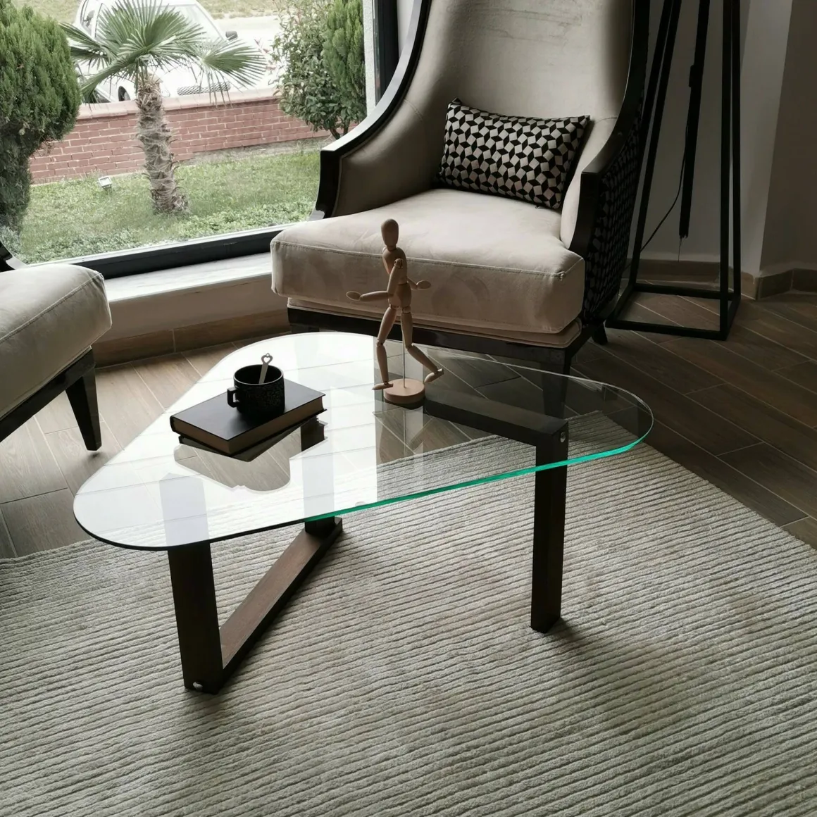 Tavolini Da Salotto|Salotto > Dmora Tavolino da Salotto Portariviste Forma Quadrata 90x90x40h cm, Sfumatura Colore Struttura Noce - Aldino Marrone Noce