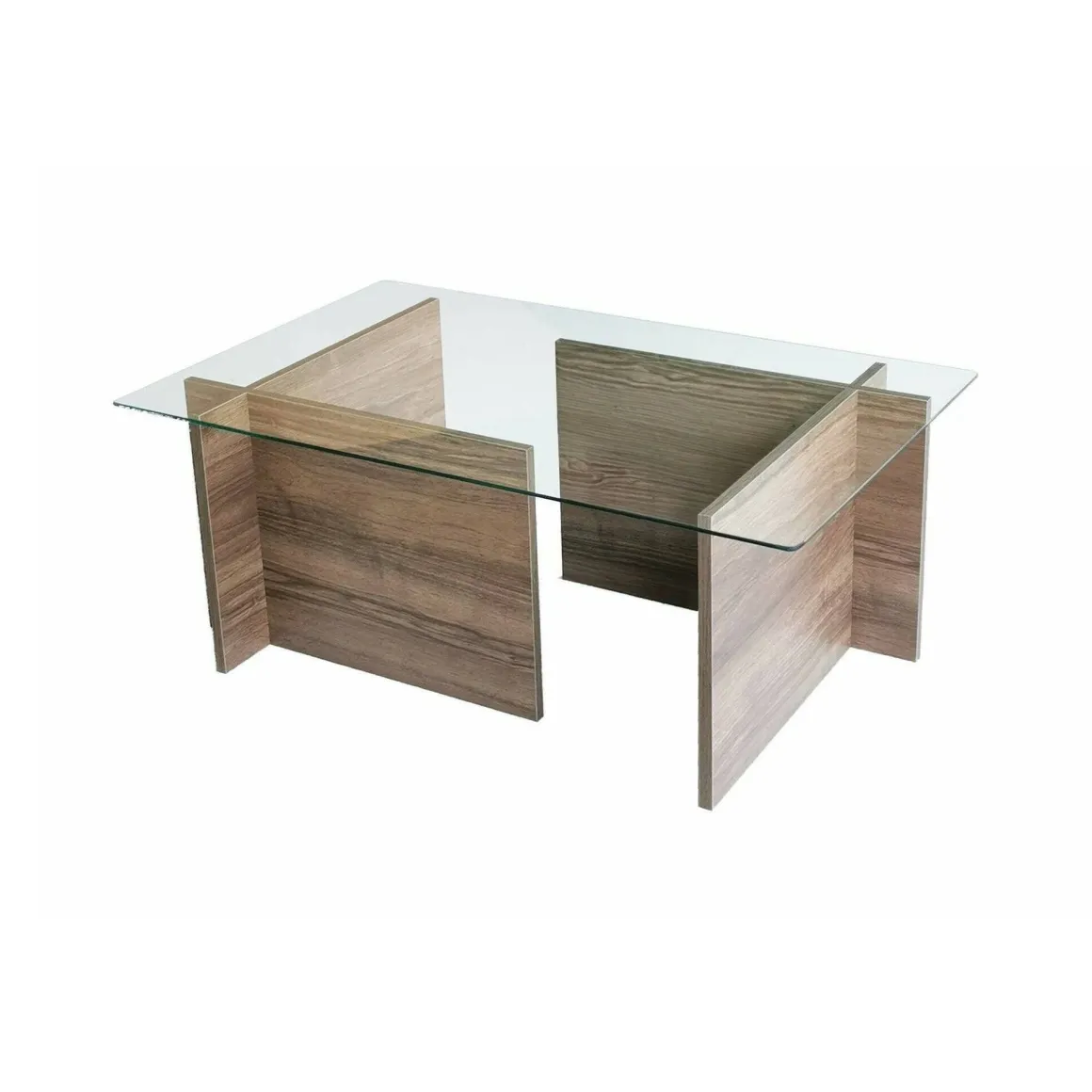 Tavolino da Salotto Marrone Noce Portariviste Forma Rettangolare 105x65x40h cm, Sfumatura Colore Struttura Noce - Teti