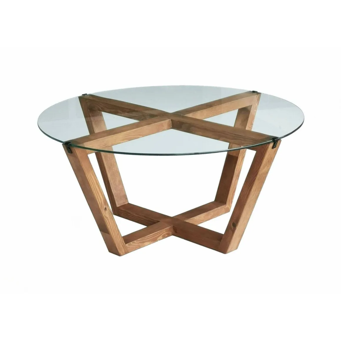 Tavolino da Salotto Marrone Noce Portariviste Forma Rotonda 75x75x35h cm, Sfumatura Colore Struttura Noce - Agatha