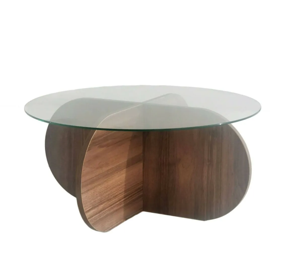 Tavolino da Salotto Marrone Noce Portariviste Forma Rotonda 75x75x35h cm, Sfumatura Colore Struttura Noce - Nila
