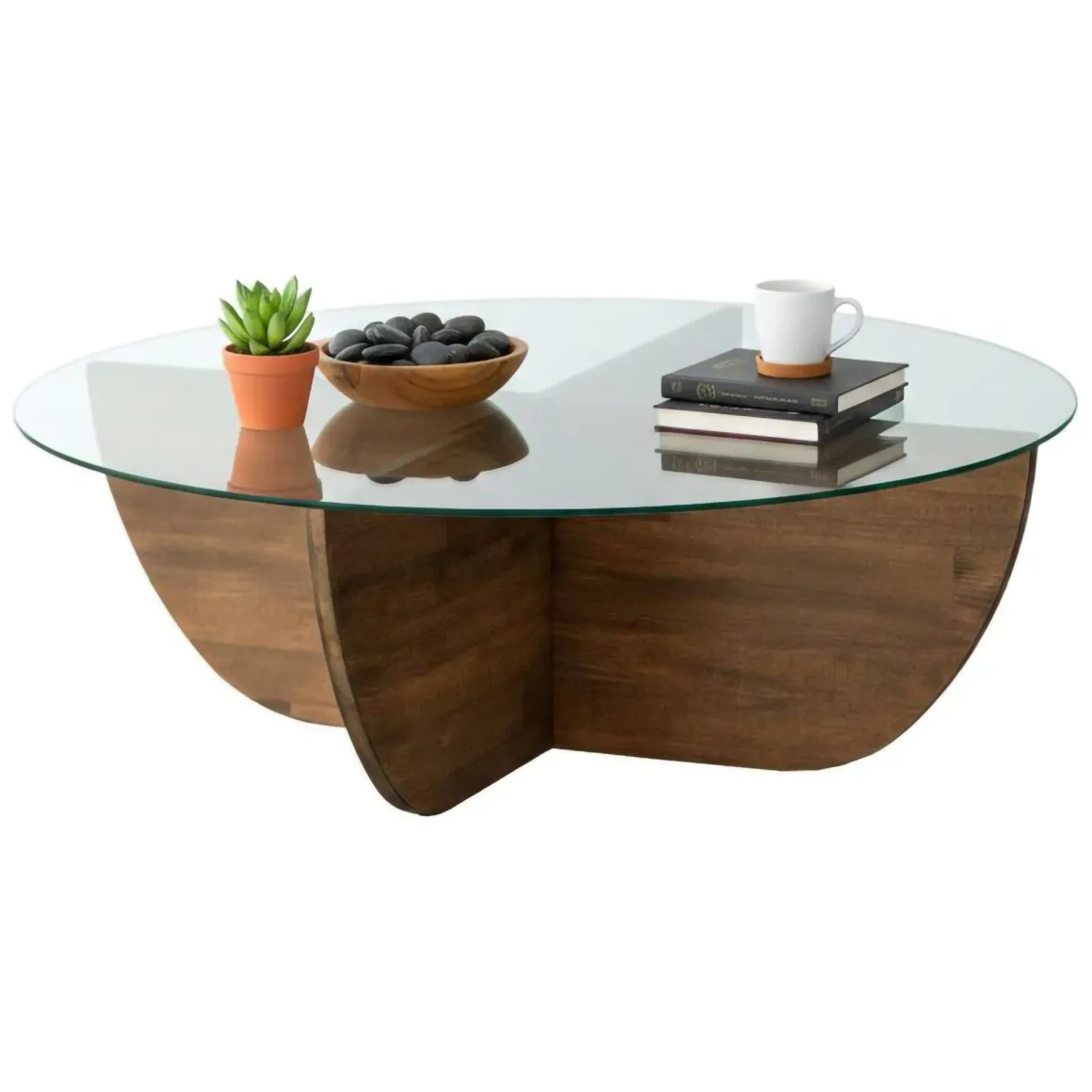 Tavolini Da Salotto|Salotto > Dmora Tavolino da Salotto Portariviste un Vano 105x60x40h cm, Forma Rettangolare - Tomiri Marrone Noce