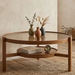 Tavolini Da Salotto|Salotto > Dmora Tavolino da Salotto un Vano Portariviste 75x75x40h cm, Forma Rettangolare - Barcis Marrone Noce