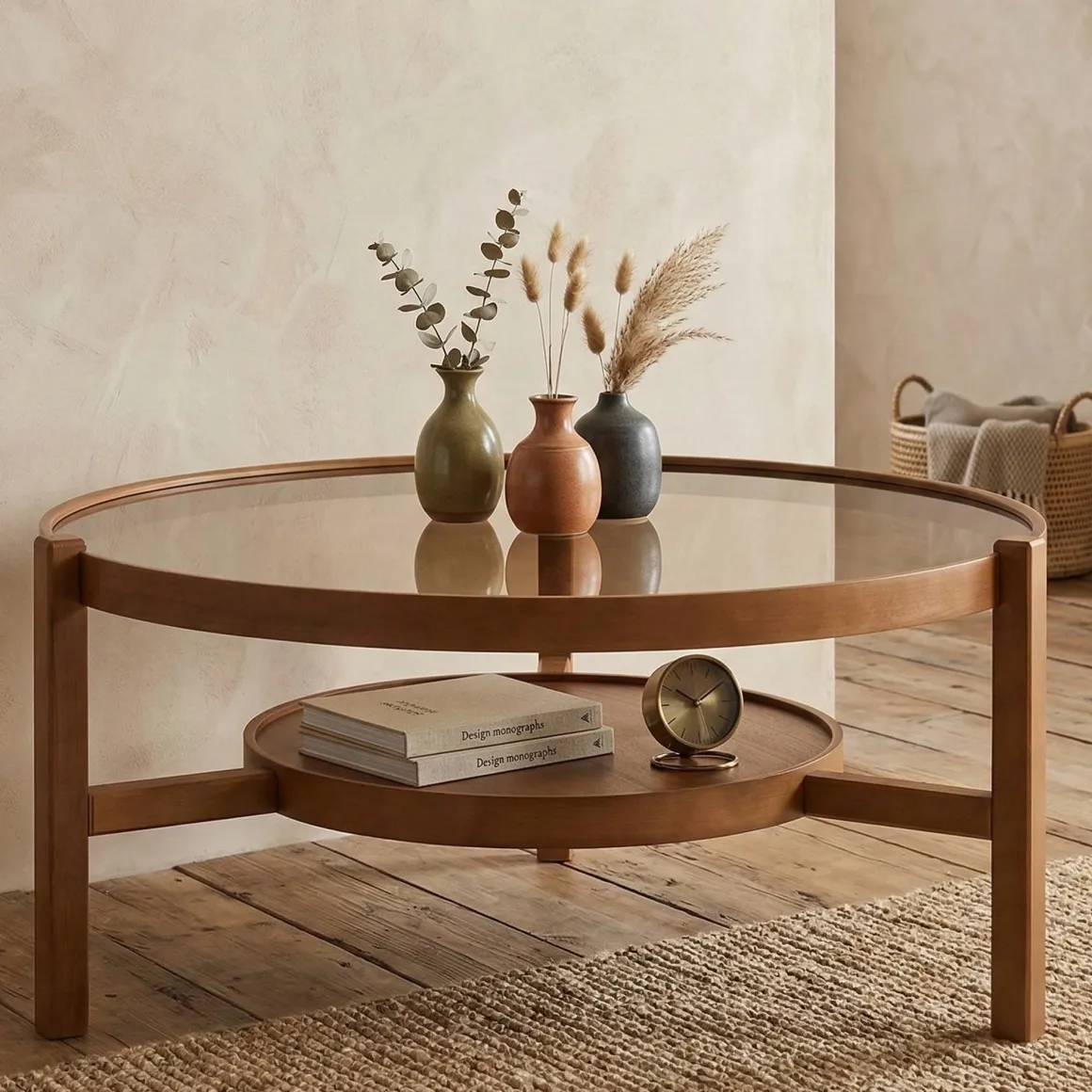 Tavolini Da Salotto|Salotto > Dmora Tavolino da Salotto un Vano Portariviste 75x75x40h cm, Forma Rettangolare - Barcis Marrone Noce