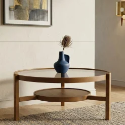 Tavolini Da Salotto|Salotto > Dmora Tavolino da Salotto un Vano Portariviste 75x75x40h cm, Forma Rettangolare - Barcis Marrone Noce