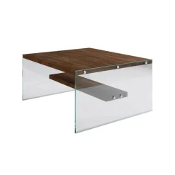 Tavolini Da Salotto|Salotto > Dmora Tavolino da Salotto un Vano Portariviste 75x75x40h cm, Forma Rettangolare - Barcis Marrone Noce