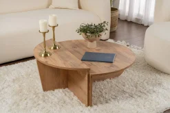 Tavolini Da Salotto > Dmora Tavolino da Salotto Peso Massimo Supportato 15 kg Forma Rettangolare 90x60x35h cm, Sfumatura Colore Ripiano Pino - Mansue Marrone Pino