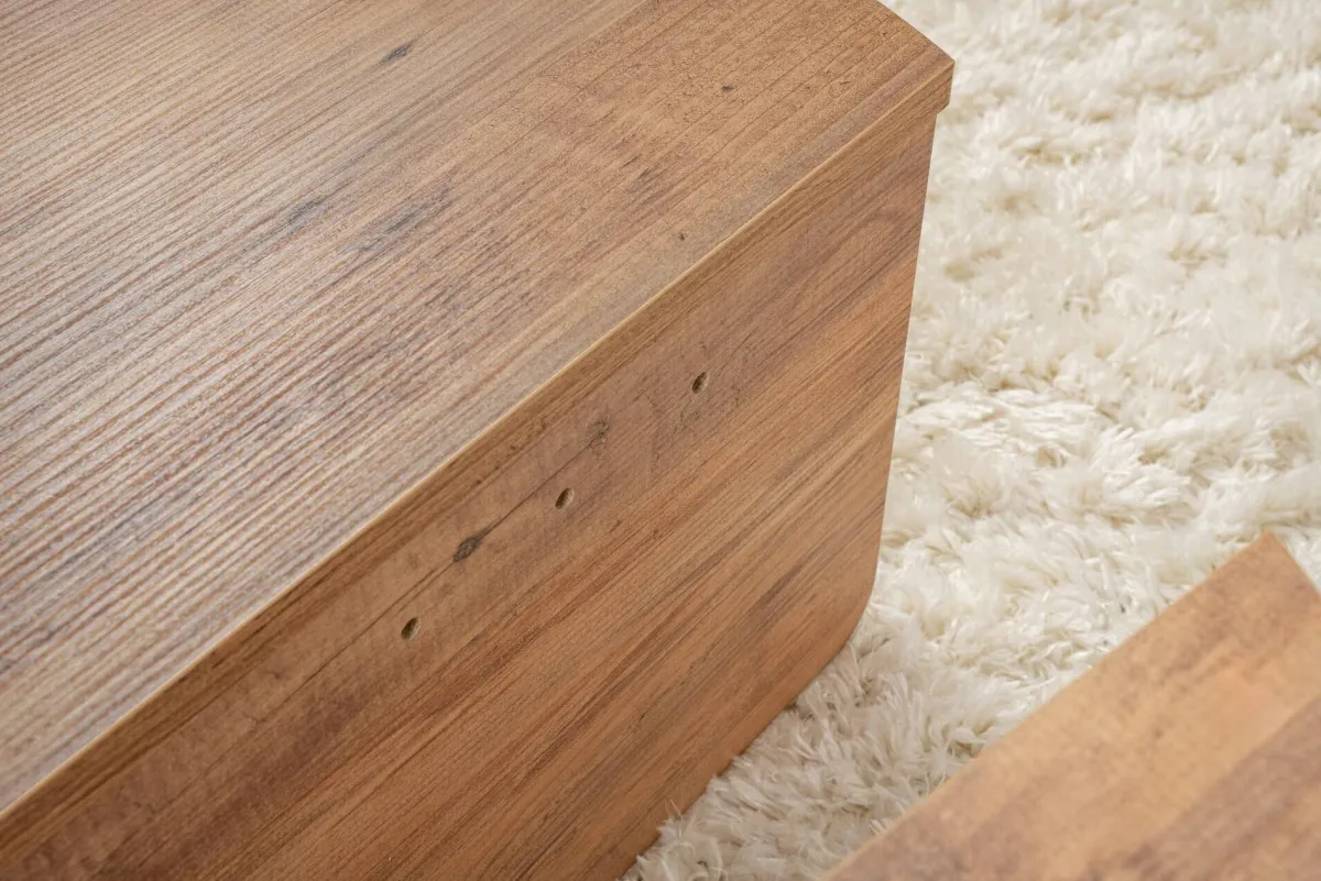 Tavolini Da Salotto > Dmora Tavolino da Salotto Peso Massimo Supportato 15 kg Forma Rettangolare 90x60x35h cm, Sfumatura Colore Ripiano Pino - Mansue Marrone Pino