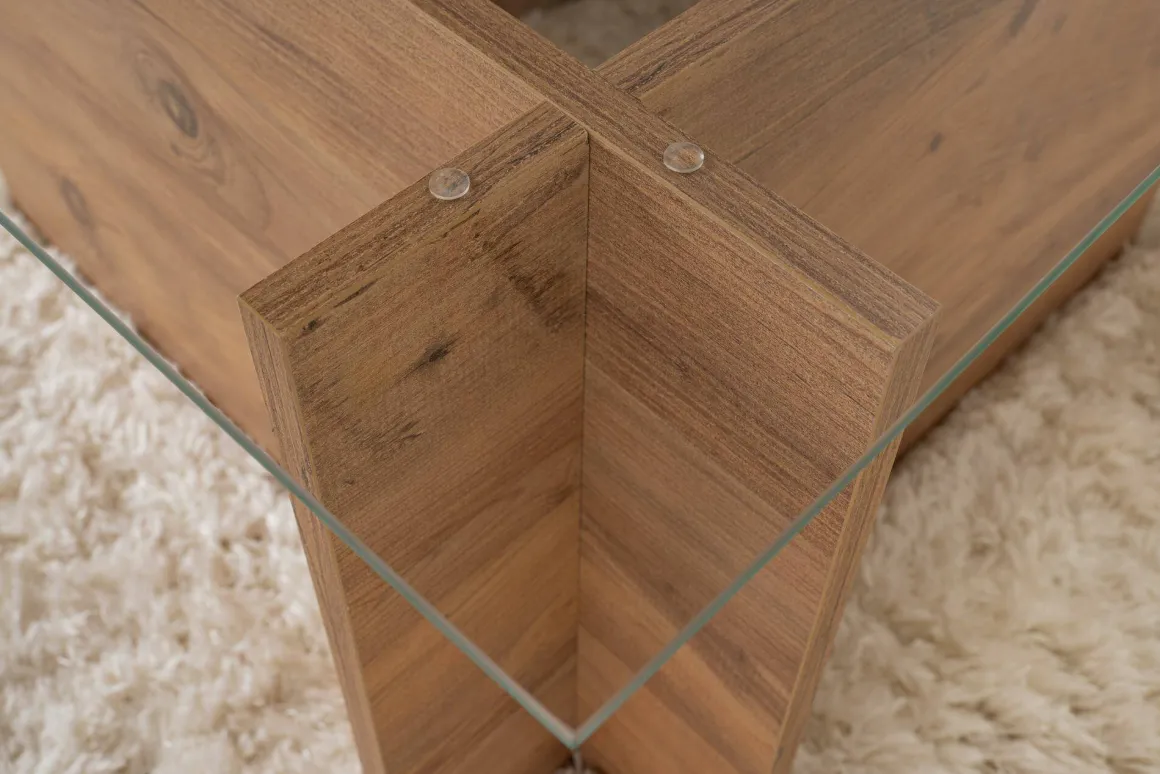 Tavolino da Salotto Marrone Pino Portariviste Forma Rettangolare 105x65x40h cm, Sfumatura Colore Struttura Pino - Azriel