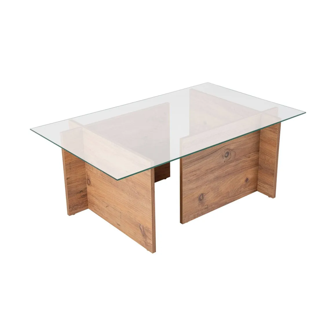 Tavolino da Salotto Marrone Pino Portariviste Forma Rettangolare 105x65x40h cm, Sfumatura Colore Struttura Pino - Azriel