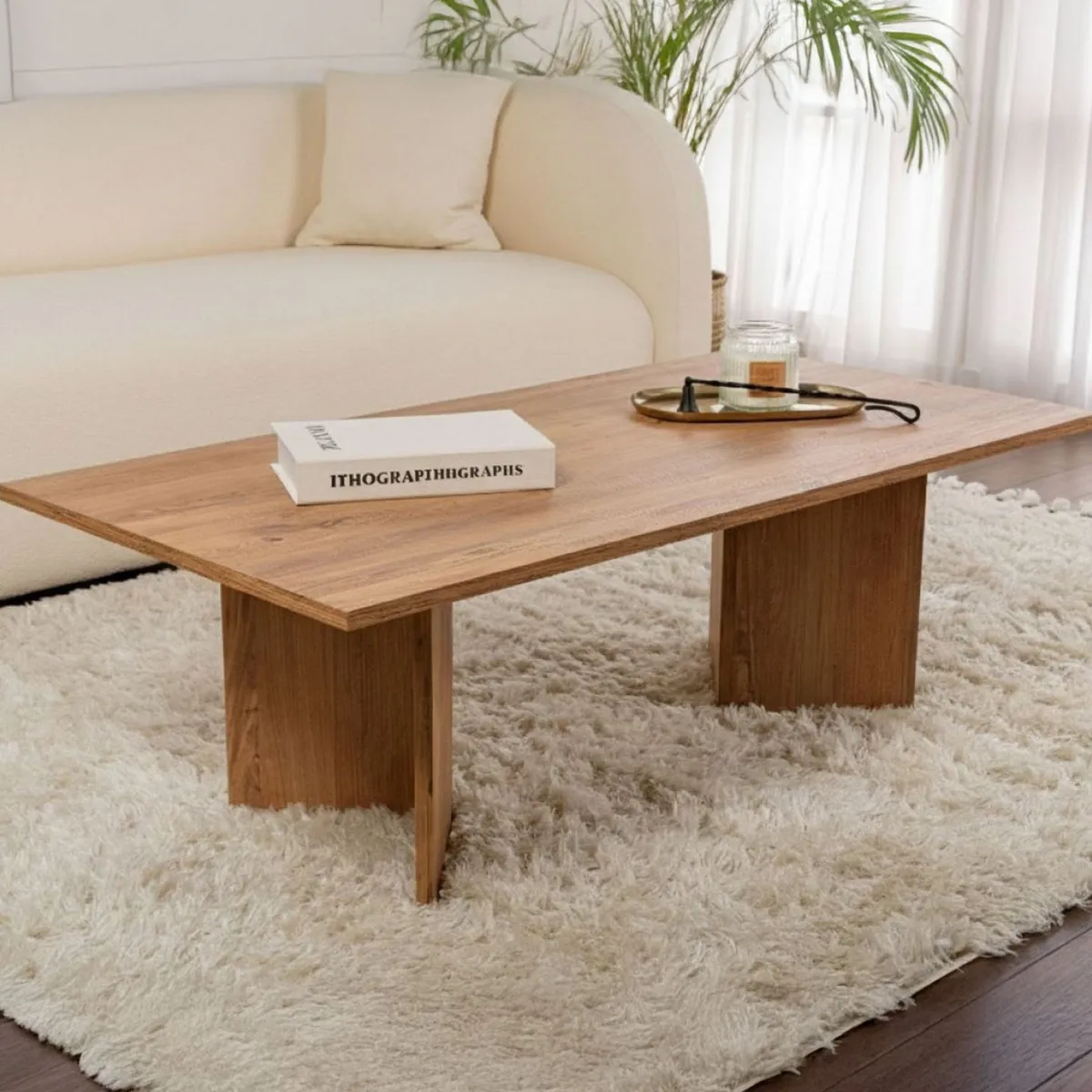 Tavolini Da Salotto > Dmora Tavolino da Salotto Forma Rettangolare Materiale Piano in Legno Nobilitato 119x60x40h cm, Colore Ripiano Marrone - Turate Marrone Quercia