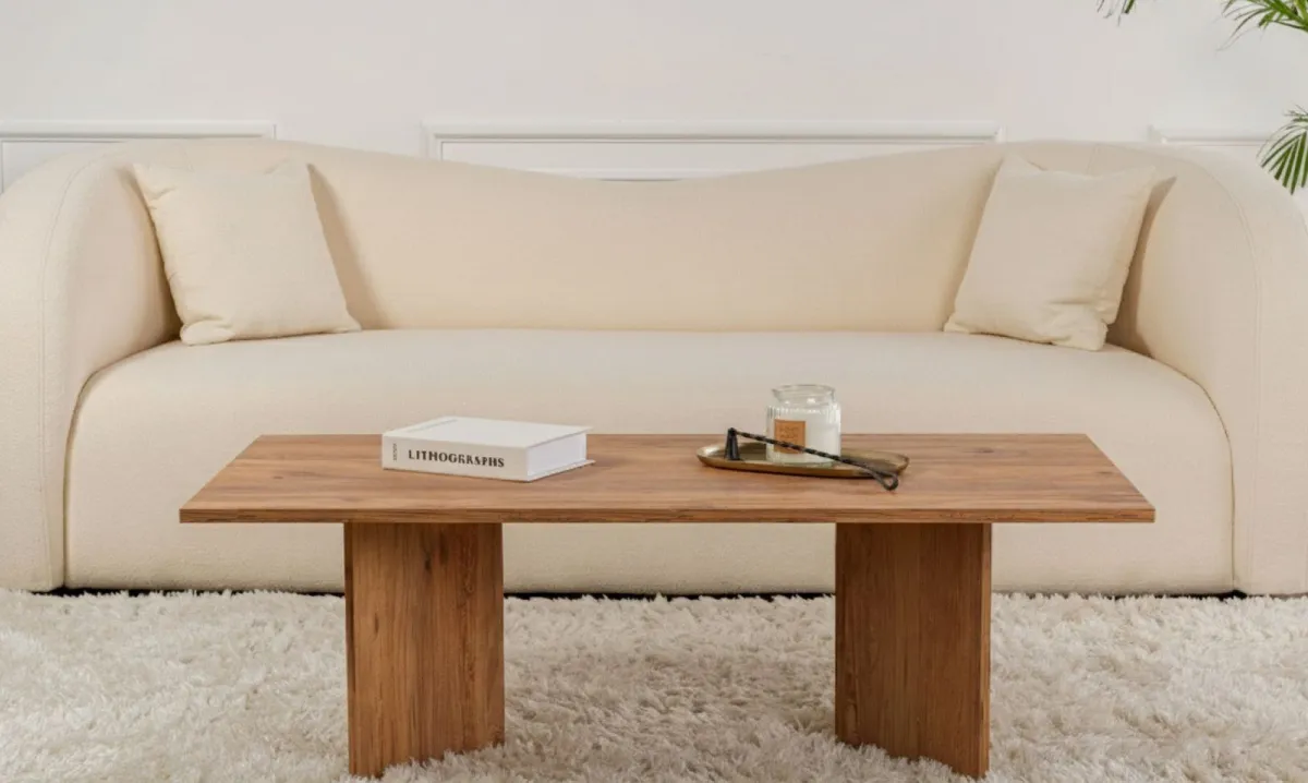Tavolini Da Salotto > Dmora Tavolino da Salotto Forma Rettangolare Materiale Piano in Legno Nobilitato 119x60x40h cm, Colore Ripiano Marrone - Turate Marrone Quercia