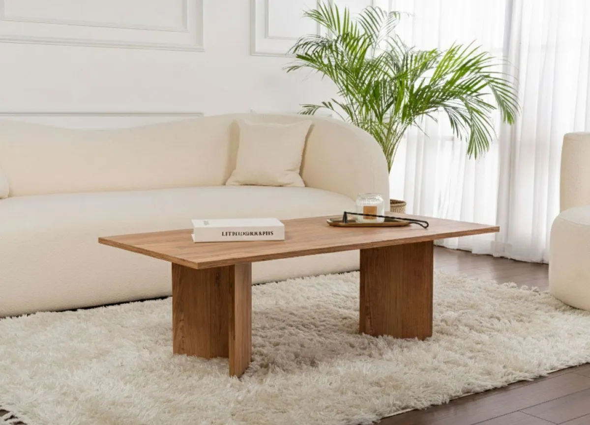 Tavolini Da Salotto > Dmora Tavolino da Salotto Forma Rettangolare Materiale Piano in Legno Nobilitato 119x60x40h cm, Colore Ripiano Marrone - Turate Marrone Quercia