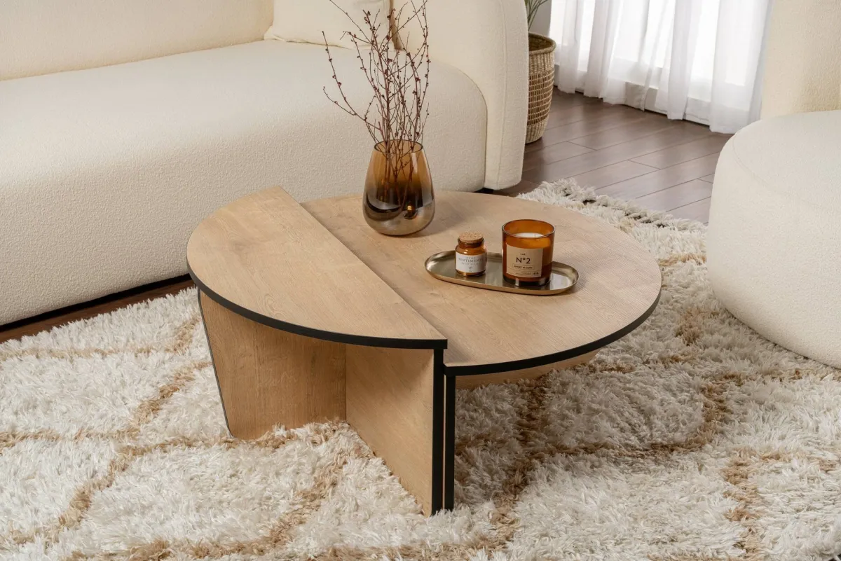 Tavolini Da Salotto > Dmora Tavolino da Salotto Marrone Quercia Nero Portariviste Forma Rettangolare 90x60x35h cm, Colore Ripiano Marrone - Mansue Nero, Marrone Quercia