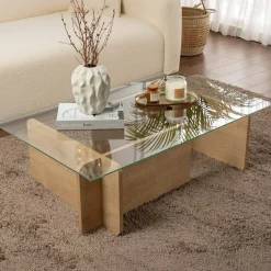 Tavolini Da Salotto|Salotto > Dmora Tavolino da Salotto Portariviste Forma Rettangolare 105x65x40h cm, Sfumatura Colore Struttura Quercia - Teti Marrone Quercia