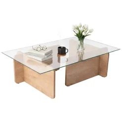 Tavolini Da Salotto|Salotto > Dmora Tavolino da Salotto Portariviste Forma Rettangolare 105x65x40h cm, Sfumatura Colore Struttura Quercia - Teti Marrone Quercia
