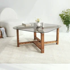Tavolini Da Salotto|Salotto > Dmora Tavolino da Salotto Portariviste Forma Rettangolare 85x55x40h cm, Sfumatura Colore Struttura Quercia - Aldino Marrone Quercia