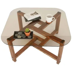 Tavolini Da Salotto|Salotto > Dmora Tavolino da Salotto Portariviste Forma Rettangolare 85x55x40h cm, Sfumatura Colore Struttura Quercia - Aldino Marrone Quercia