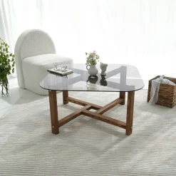 Tavolini Da Salotto|Salotto > Dmora Tavolino da Salotto Portariviste Forma Rettangolare 85x55x40h cm, Sfumatura Colore Struttura Quercia - Aldino Marrone Quercia