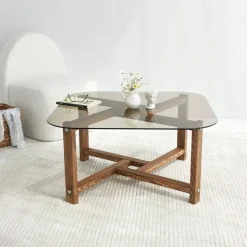 Tavolini Da Salotto|Salotto > Dmora Tavolino da Salotto Portariviste Forma Rettangolare 85x55x40h cm, Sfumatura Colore Struttura Quercia - Aldino Marrone Quercia