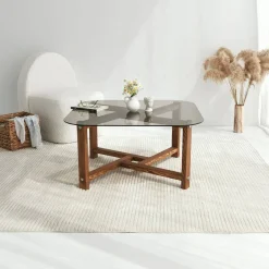 Tavolini Da Salotto|Salotto > Dmora Tavolino da Salotto Portariviste Forma Rettangolare 85x55x40h cm, Sfumatura Colore Struttura Quercia - Aldino Marrone Quercia
