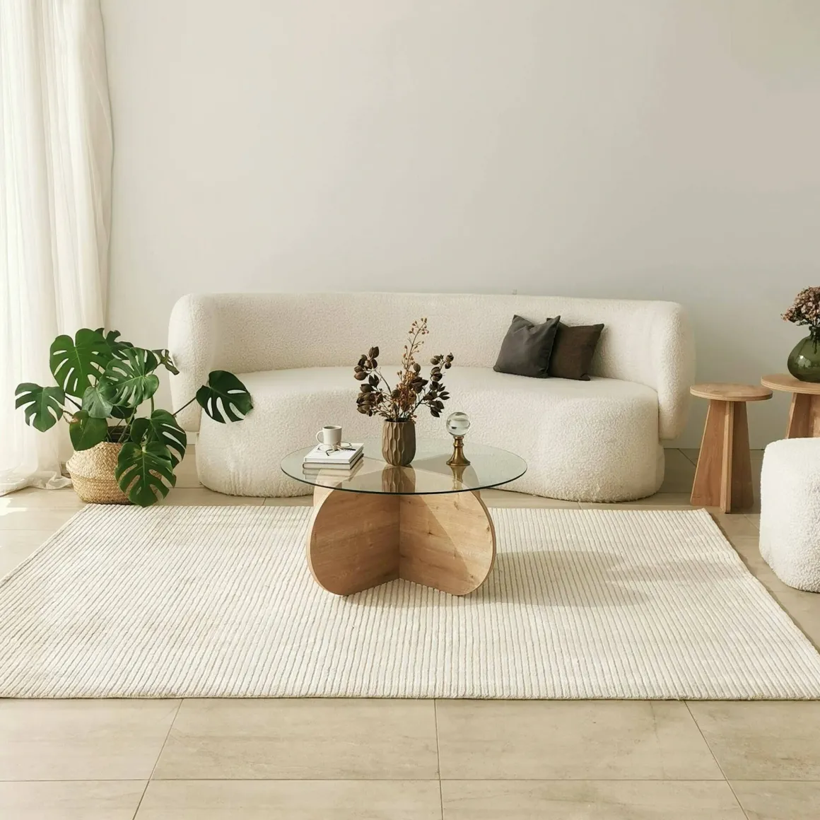 Tavolini Da Salotto|Salotto > Dmora Tavolino da Salotto Portariviste Forma Rotonda 75x75x40h cm, Sfumatura Colore Struttura Quercia - Felino Marrone Quercia