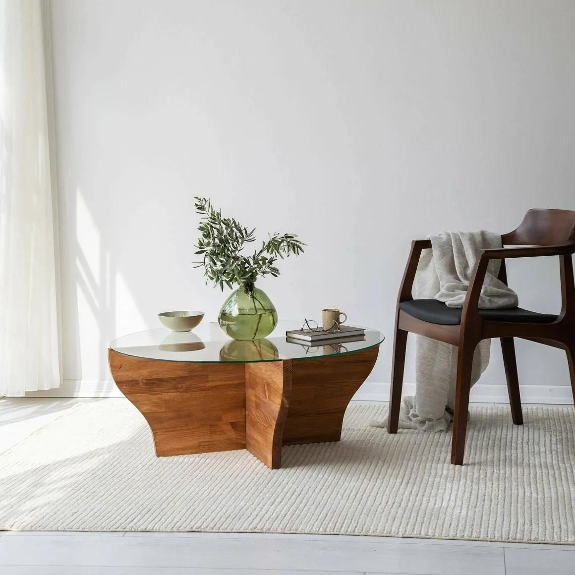 Tavolini Da Salotto > Dmora Tavolino da Salotto un Vano Forma Circolare 45x47x45h cm, Materiale Piano in Legno Nobilitato Marrone Quercia