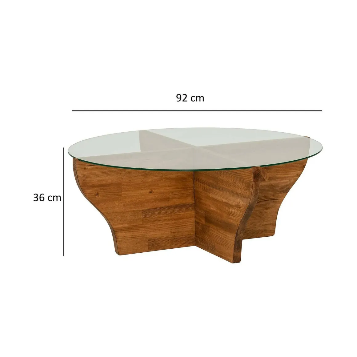 Tavolini Da Salotto > Dmora Tavolino da Salotto un Vano Forma Circolare 45x47x45h cm, Materiale Piano in Legno Nobilitato Marrone Quercia