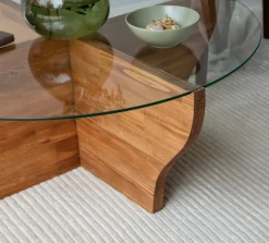 Tavolini Da Salotto > Dmora Tavolino da Salotto un Vano Forma Circolare 45x47x45h cm, Materiale Piano in Legno Nobilitato Marrone Quercia