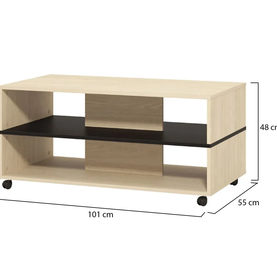 Tavolini Da Salotto|Salotto > Dmora Tavolino da Salotto Effetto Fume Forma Rotonda 75x75x35h cm, Materiale Struttura in Vetro - Nila Marrone Rovere