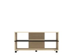 Tavolini Da Salotto|Salotto > Dmora Tavolino da Salotto Effetto Fume Forma Rotonda 75x75x35h cm, Materiale Struttura in Vetro - Nila Marrone Rovere