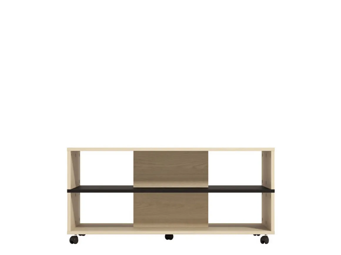 Tavolini Da Salotto|Salotto > Dmora Tavolino da Salotto Effetto Fume Forma Rotonda 75x75x35h cm, Materiale Struttura in Vetro - Nila Marrone Rovere