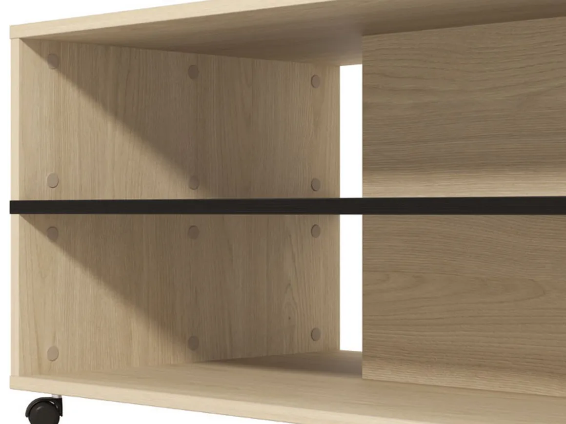 Tavolini Da Salotto|Salotto > Dmora Tavolino da Salotto Effetto Fume Forma Rotonda 75x75x35h cm, Materiale Struttura in Vetro - Nila Marrone Rovere