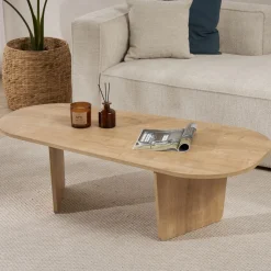 Tavolini Da Salotto > Dmora Tavolino da Salotto Forma Quadrato Colore Ripiano Marrone 67x67x43h cm, Sfumatura Colore Struttura Rovere - Magre Marrone Rovere