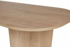 Tavolino da Salotto Marrone Rovere Forma Ovale Materiale Piano in Legno Nobilitato 130x65x40h cm, Colore Ripiano Marrone - Dozza