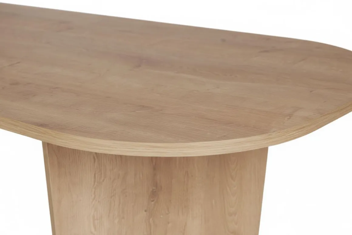 Tavolino da Salotto Marrone Rovere Forma Ovale Materiale Piano in Legno Nobilitato 130x65x40h cm, Colore Ripiano Marrone - Dozza